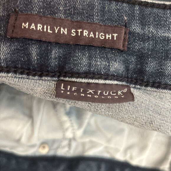 NYDJ Marilyn Jean Size 14 Straight Dark Indigo Wash Lift Tuck High Rise - Picture 4 of 4